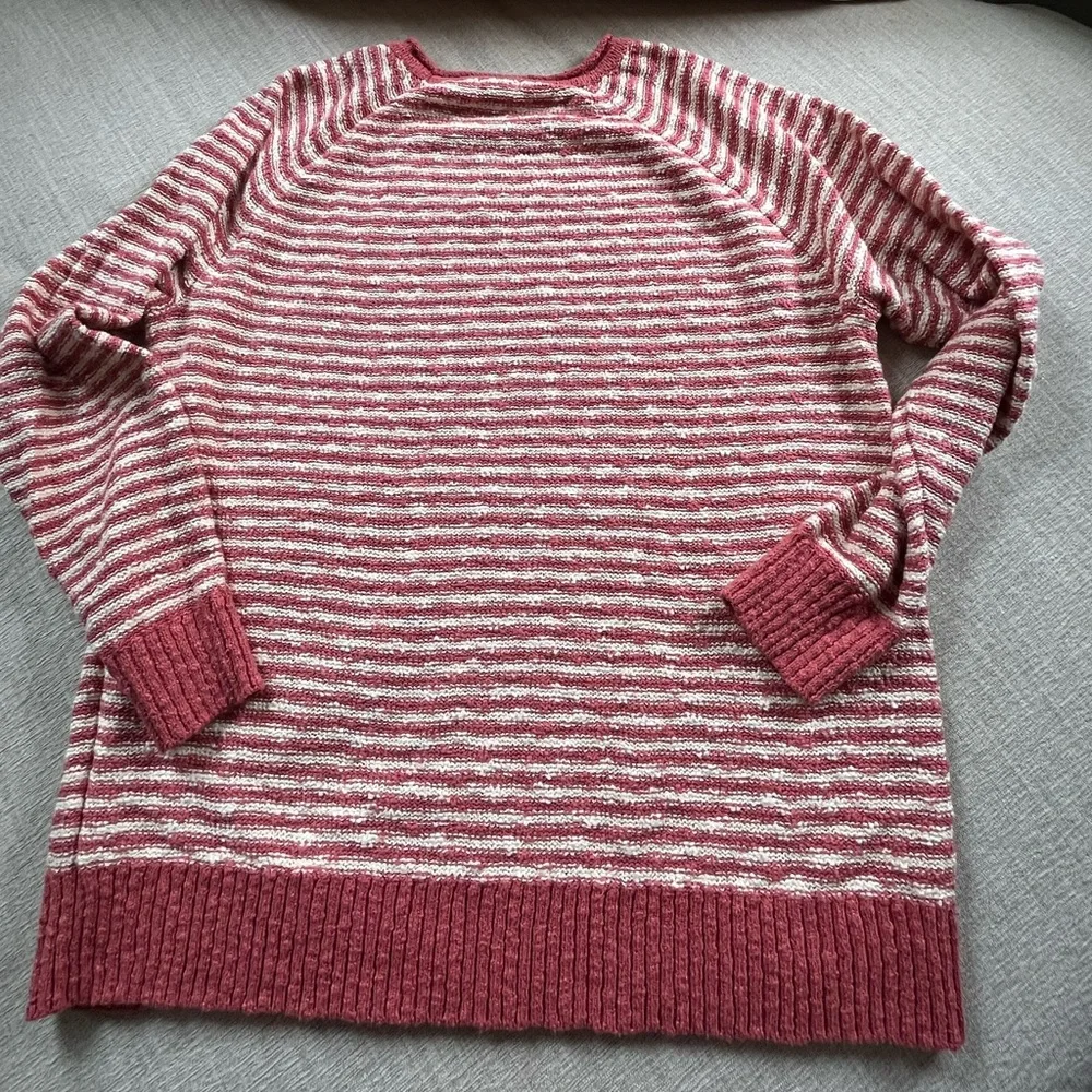 L.L. Bean Cotton Slub Rollneck Stripe Pullover Sweater. Women's Size: XL. - Picture 5 of 9